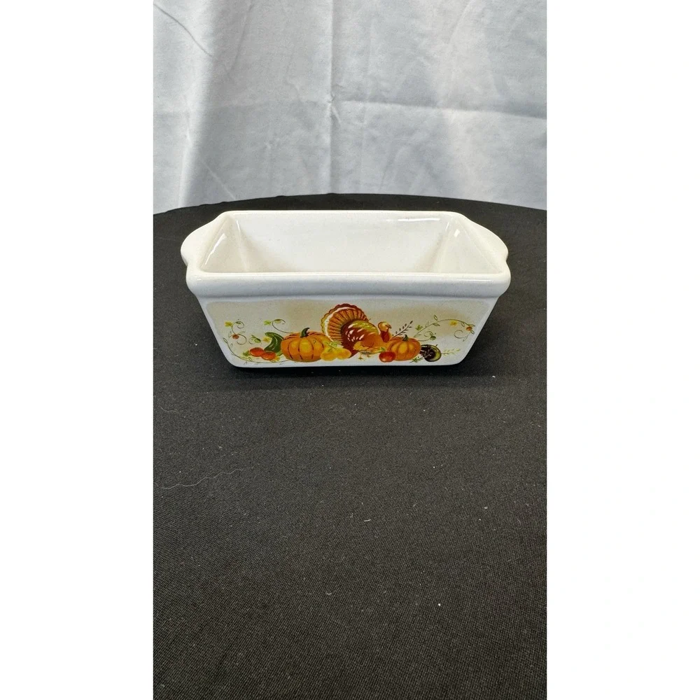 Mini-loaf Pan Stoneware‎ Ceramic THANKSGIVING